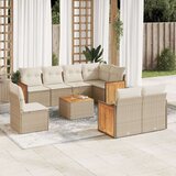  9-dijelni set vrtnih sofa s jastucima bež od poliratana | shoptok.hr