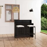  3-dijelni vrtni barski set s jastucima crni | shoptok.hr