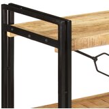  Knjižna omara 3-nadstropna 140x30x80 cm trden mangov les | Shoptok.si