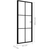 Sobna Notranja vrata ESG steklo in aluminij 83x201,5 cm črna, (20766361) | Shoptok.si