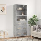 The Living Store Visoka komoda betonsko siva 69,5x34x180 cm inženirski les - Visoka Omarica, (21435488) Cene
