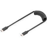 Digitus AK-300431-006-S USB-C® adapter [1x USB-C® - 1x USB-C®] črna spiralni kabel 1 m, (20640855) | Shoptok.si