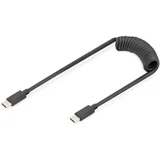 AK-300431-006-S USB-C® adapter [1x USB-C® - 1x USB-C®] crna spiralni kabel 1 m
