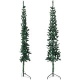  Ozka umetna polovična novoletna jelka s stojalom zelena 210 cm, (20611384) | Shoptok.si