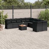 vidaXL 11-dijelni set vrtnih sofa od poliratana s jastucima crni | shoptok.hr