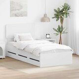 vidaXL Konstrukcija postelje Bela 75 x 190 cm Inženirsko leseno, (5000113718) | Shoptok.si