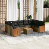 vidaXL 10-dijelni set vrtnih sofa od poliratana s jastucima sivi | shoptok.hr