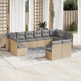 Maison Chic Seti vrtnega pohištva - Vrtna garnitura - Vrtni pohištvo set 12-delna z blazinami bež poli ratan, (21809151) | Shoptok.si