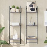 vidaXL Stenske police s prečkami 2 kosa siva sonoma 30x25x100 cm Cene