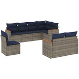 vidaXL 8-delni vrtni komplet sedežnih garnitur z blazinami siv poli ratan, (5000293483) | Shoptok.si