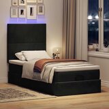 vidaXL Otomanski okvir kreveta s madracima crni 90x200cm baršunasti Cijene