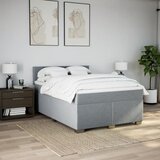  Krevet box spring s madracem svjetlosivi 140x200 cm od tkanine | shoptok.hr