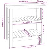  Radni stol sivi 78,5x50x80 cm od masivne borovine | shoptok.hr