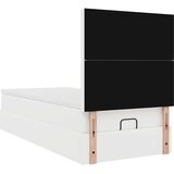vidaXL Otomanski posteljni okvir z vzmetnico bel 100x200 cm um. usnje | Shoptok.si