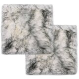 vidaXL Podloge za stol 2 kosa temno sive 40x40 cm prava ovčja koža, (20697937) | Shoptok.si