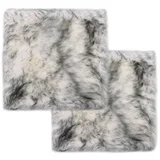 vidaXL Podloge za stol 2 kosa temno sive 40x40 cm prava ovčja koža, (20697937)