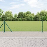 vidaXL varjena žična ograja z 13 stebri z obrobami Zelena 0.4x100 m Jeklo Cene