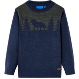 vidaXL Otroški pulover pleten mornarsko moder 104 | Shoptok.si