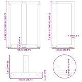  Noge jedilne mize v obliki črke T 2 kosa 50x35x(72-73) cm jeklo, (21828614) | Shoptok.si