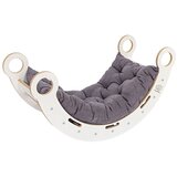 MeowBaby Bela/siva gugalnica iz borovega lesa 39x75x38 cm Montessori - | Shoptok.si