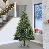  Umjetno savitljivo božićno drvce s 300 LED dioda Zelena 240 cm | shoptok.hr