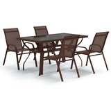  5-dijelni vrtni blagovaonski set smeđe-crni | shoptok.hr