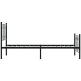  Metalni okvir kreveta uzglavlje i podnožje crni 75x190 cm | shoptok.hr