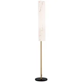 Kremno bela/medeninasta LED stoječa svetilka v marmornem dekorju (višina 160 cm) Aider –