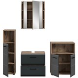 MID.YOU kopalnica ice, črna, barva hrasta, 4-Delna | Shoptok.si