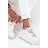 Boto Women's Sneakers on Platform with Decorative Lacing and Glitter White Belmira | shoptok.hr