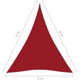 vidaXL Senčno jadro oksford blago trikotno 5x6x6 m rdeče, (20965384) | Shoptok.si