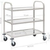  Kuhinjska kolica s 3 razine od nehrđajućeg čelika 95x45x83,5 cm | shoptok.hr