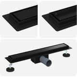  2 u 1 odvod za tuš Crna 60 cm Nehrđajući čelik 304 | shoptok.hr