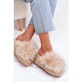 Boto Women's Wedge Slippers With Fur And Braiding Beige Virela | shoptok.hr