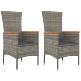 Maison Chic Vrtni stoli - Stol za vrt z blazinami 2 kosa poli ratan sive barve JS2138, (21876655) Cene
