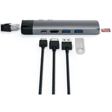 aluminij Type-C Pro Hub (HDMI 4K, PassThroughCharging, 1x USB3.0,1xSD, Ethernet), space gray