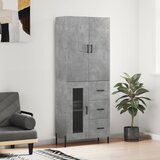 vidaXL Visoka komoda betonsko siva 69,5x34x180 cm inženirski les | Shoptok.si