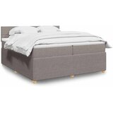  Krevet s oprugama i madracem smeđesivi 200x200 cm od tkanine | shoptok.hr