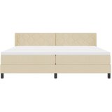  Krevet s opruga kutije s uzglavljem Krema 200 x 200 cm tkanina | shoptok.hr