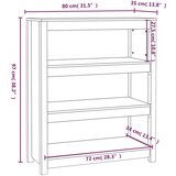 Ormarić za knjige bijeli 80 x 35 x 97 cm od masivne borovine | shoptok.hr