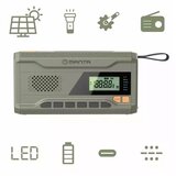 Manta radio FM, AM, 3W, solarno+ručica+baterija+USB-C napajanje DYNAMO RDI401G | shoptok.hr