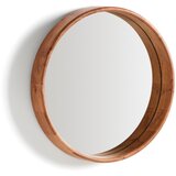 Kave Home Stensko ogledalo z lesenim okvirjem ø 49,5 cm Berale – | Shoptok.si
