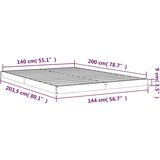  Posteljni okvir bel 140x200 cm trdna borovina, (20795076) | Shoptok.si