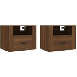 Maison Chic Stenski Dvo delni komplet Nočne omarice - Nočne mize rjav hrast 50x36x40 cm, (21688018) Cene