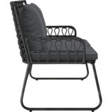 vidaXL Vrtna klop Črna, antracit 113 x 69 x 83 cm Poli ratan, jeklo | Shoptok.si