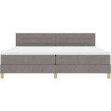  Postelja S Podnožjem Z Vzmetnico & LED Taupe 200x200 cm Tkanina, (22083819) | Shoptok.si