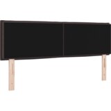  LED vzglavje s črtasto zasnovo temno rjavo 160 cm tkanina, (22080645) | Shoptok.si