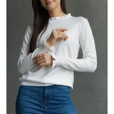 Gemre White soft sweater decorated with a frill Luel | shoptok.hr