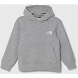 The North Face Pulover OVERSIZED HOODIE siva barva, s kapuco