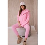 Fasardi 3-in-1 sweatshirt, top and leggings set, light pink cene
